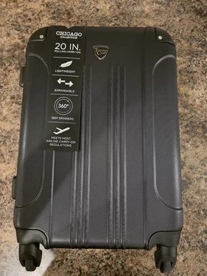 Travelers Club 20" Carry On Luggage. Brand New With Box. Black. Hardshell. - Image 1 of 4