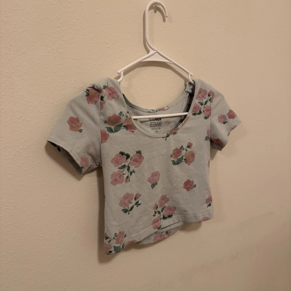 Medio Top Corto Nollie Floral Manga Corta Juniors Talla M Verde Menta Foto 1 de 4
