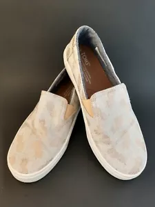 Toms Women's Khaki Gold Pineapple Slip On Shoes Sz 4.5 - Picture 1 of 7