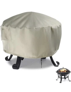 FIRE PIT COVER 34INCH Heavy Duty Round Firepit Covers Waterproof Windproof 600D - Picture 1 of 2