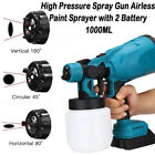 Cordless High Pressure Spray Gun Airless Paint Sprayer Suits Makita 18v Battery