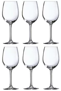 WINE GLASSES Red white wine glasses cups 360ml / 6.5x20cm Arcoglass box 6 - Picture 1 of 3