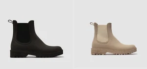 ASPORTUGUESAS ROBLE botas de goma Chelsea Anle boot botín negro y natural - Imagen 1 de 11