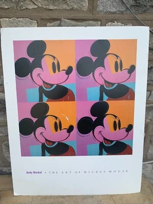 Энди Уорхол искусство Микки Мауса винтажный 1981 поп-арт плакат печать на борту 30 X 24 - Изображение 1 из 4