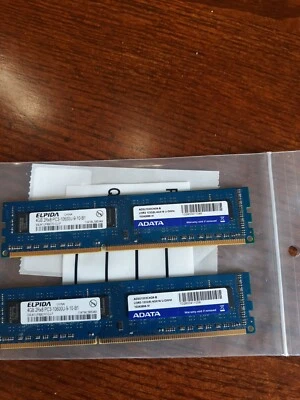 Lote de 2 - 4GB DDR3 1333MHz PC3-10600U Escritorio DIMM Memoria RAM Foto 1 de 4