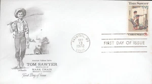 1972 First Day of Issue - Literary Arts - Mark Twain - Artmaster - Imagen 1 de 1