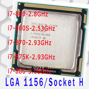 Intel Core i7 i7-860 i7-860S i7-870 i7-875K i7-880 LGA 1156/H CPU Processor