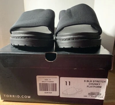 Zapatos Torrid Para Mujer Negros Sin Cordones Gruesos Suela Electrónica Informales Talla 11 W Foto 1 de 4