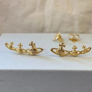 Vivienne Westwood Earrings Pierce Candy Gold 2.3cm W/o Box drawstring Outlet - Picture 1 of 5