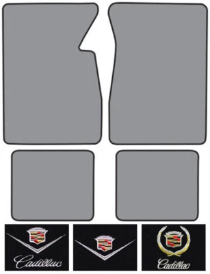 1961-1964 Cadillac Series 60 Fleetwood Loop Carpet Logo Floor Mat 4pc - Image 1 of 2
