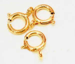 3 PCS 24k Gold Plated  SPRING CLASP LOCK 5.0 MM ( OPEN JUMP RING ) - Picture 1 of 1