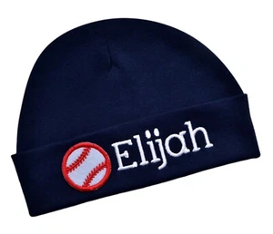 Embroidered BASEBALL Baby Hat Personalized with Custom Name 100% Cotton - Picture 1 of 31