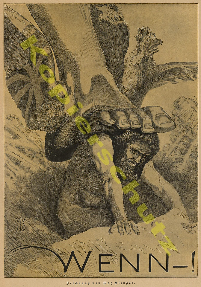 Max Klinger Riesen Mythologie Panzer 1.Weltkrieg Niederlage Deutsches Reich 1918 - Bild 1 von 1