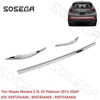 Kit molduras cromadas centro izquierdo derecho parachoques trasero izquierdo para Nissan Murano 15-2024 Foto 1 de 4