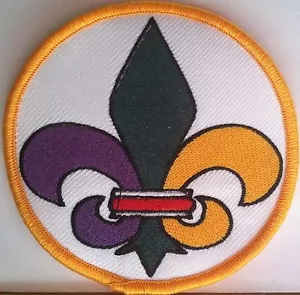 Mardi Gras Fleur De Lis Embroidery Iron-On Patch Biker Emblem Gold Border - Bild 1 von 1