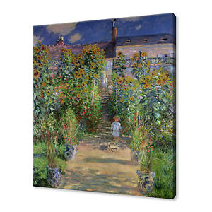 Claude Monet The Artist's Garden At Vetheuil Canvas Print Reproduction Wall Art