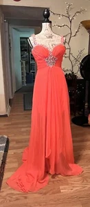 Abito da sera lungo da donna arancione Mac Duggal taglia 2 - ballo, matrimonio, ritorno a casa - Foto 1 di 15