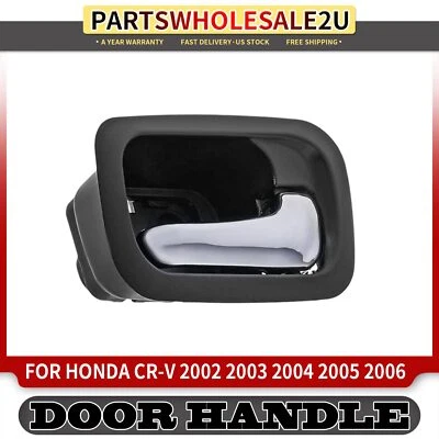 Manija de puerta interior cromada + negra del lado del pasajero trasero para Honda CR-V 2002-2006 Foto 1 de 4