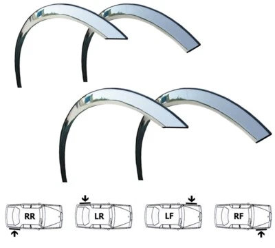 VAUXHALL VECTRA C Wheel Arch Trims 4pcs Chrome Wing Styling Kit, Fits 2002-2008 - Image 1 of 4