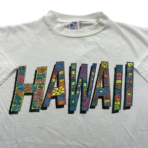 Vintage 90s Hawaii Shirt Size XL Flowers Colorful Graphic Single Stitch Surfer - Picture 1 of 10
