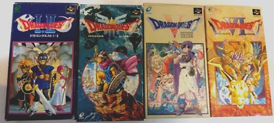 Lot of 4 Nintendo Super Famicom Dragon Quest 1 2 3 5 6 Set SNES JP Games - Image 1 of 4
