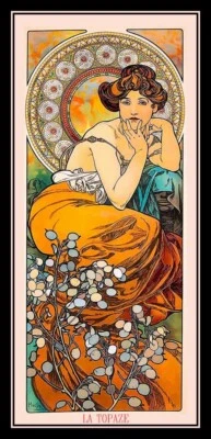 La Tropaze Alphonse Mucha Vintage Lienzo Arte Impresión Imán Nevera 5x10 Grande Foto 1 de 2