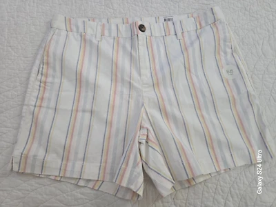 NUEVO Style & Co Chino Corto Multi Rayas Para Mujer Talla/14 Tiro Medio 5.5" Entrepierna Nuevo con Etiquetas $39 Foto 1 de 4