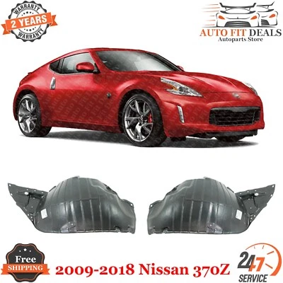 Juego de 2 revestimientos de guardabarros de sección delantera izquierda + derecha para Nissan 370Z 2009-2018 Foto 1 de 4
