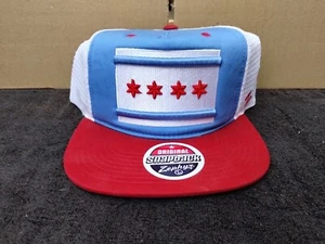 Chicago Flag Zephyr Snapback Trucker Malla Azul Marino/Blanco/Rojo, Talla Única - Imagen 1 de 13