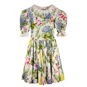 FRANÇOISE BOUTHILLIER Haute Couture VTG Flower girl Floral Princess Dress 3 - 4 - Picture 1 of 7