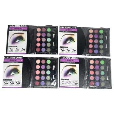 (4) L.A. Colors GLAM Little Black Book 15 Color Eyeshadow Pocket Palette New - Image 1 of 4