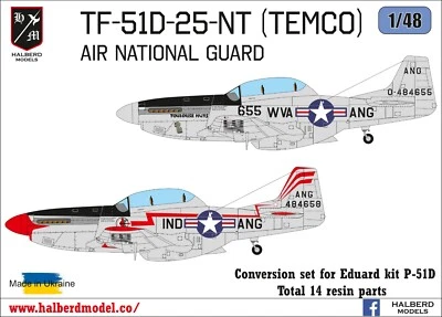 TF-51D-25NA Air National Guard conversion set for Eduard kit P-51D 1/48 scale - Image 1 of 4
