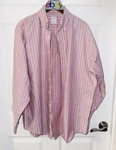 👔  BROOKS BROTHERS PIMA SHIRT NON-IRON COTTON LONG SLEEVE BUTTON UP  👕  L - Picture 1 of 10