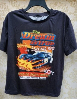 Camiseta negra Shein Kids The Dream Is True Racing talla L 8/10 Foto 1 de 4