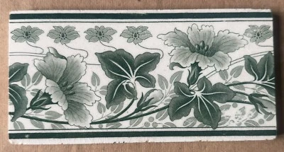 BÉLGICA - AZULEJO ANTIGUO BORDE MAYÓLICA ART NOUVEAU C1900 Foto 1 de 3