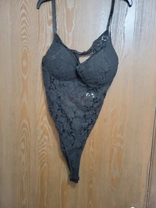 Fashion Nova sexy schwarz Spitze Tanga Teddy Dessous Body Plus Größe 1X Neu mit Etikett - Bild 1 von 7