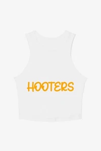 Hooters Women’s Crop Tank Top – Retro Logo, Sleeveless, Casual Gym Workout Shirt - Picture 1 of 1