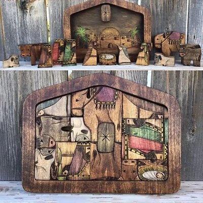 Wooden Jesus Puzzles Nativity Set Nativity Puzzle With Wood Design Puzzle Game - Image 1 of 4