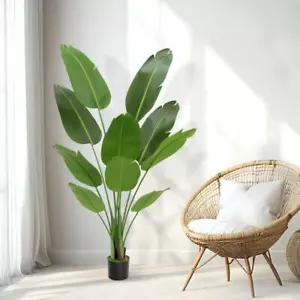 4ft Artificial Bird of Paradise Plant - Lifelike Tropical Palm Tree - Picture 1 of 9