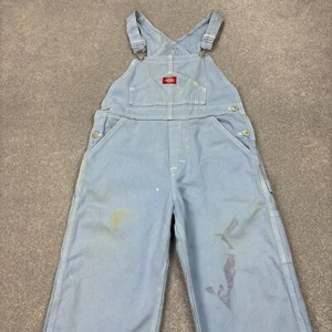 Dickies Dungarees Womens 30x26 Blue Bib Overalls Workwear Canvas Carpenter Lady - Picture 1 of 11