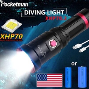 350000LM Diving LED Flashlight XHP70 Waterproof Torch Dive Underwater Lamp
