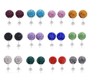 FLORAY SHAMBALLA OHRSTECKER SILBER PLATTIERT OHRRINGE ZIRKONIA STRASS KUGEL NEU - Bild 1 von 30