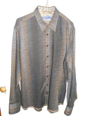 Georg Roth Men's Dark Blue Ombre Striped Button Front Shirt - Image 1 of 4