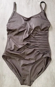 Calvin Klein Women's Pewter One Piece Bathing Suit Swimwear  Size 6 Medium - Picture 1 of 8