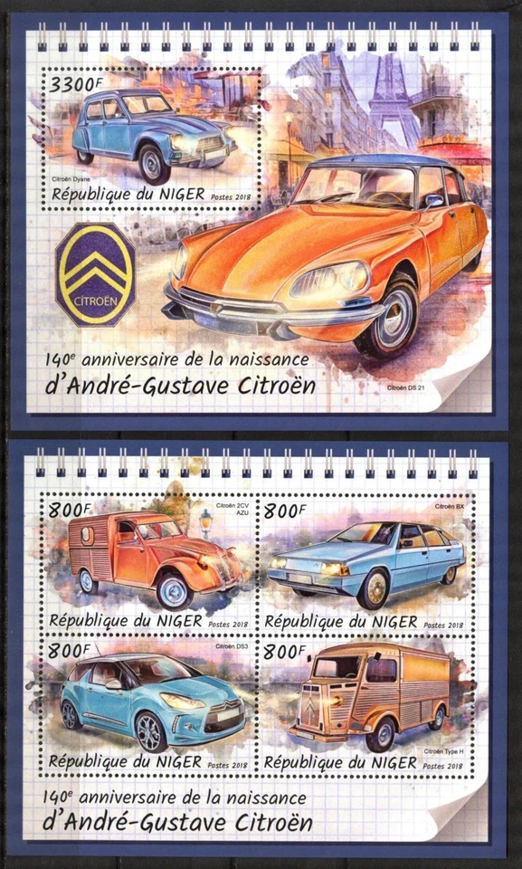 Hoja Coches Citroen Niger 2018 + S/S MNH** Ant. Foto 1 de 1