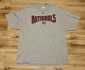 Vintage Majestic 2008 Washington Nationals Logo Shirt Mens 2XL Grey - Picture 1 of 5