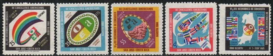 Sello Costa Rica C292-C296 - Conferencia Panamericana Foto 1 de 1