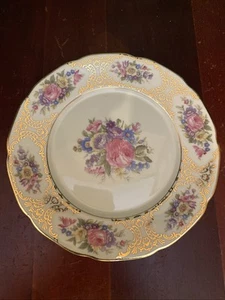 Lady Louise Bread & Butter Plate Heinrich H & C Floral & Gold Tone B & B Germany - Picture 1 of 13