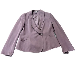 Ellen Tracy Career Casual Dark Purple Women's Blazer with Split Sleeves Size 12 - Picture 1 of 22