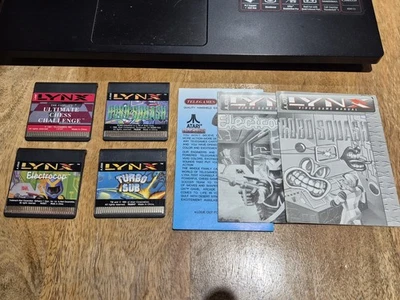 4 x Atari Lynx Games - CHESS, ROBO SQUASH, ELECROCOP, TURBO SUB - With Manuals - Image 1 of 4